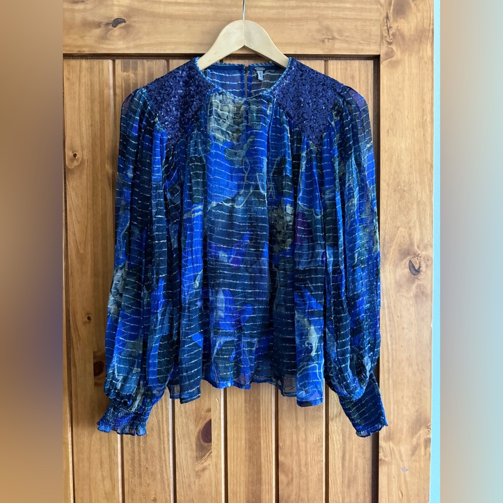 Anthropologie Bl-nk London Senta Top in Blue size Medium